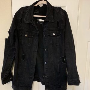 Black Distressed Denim Jacket